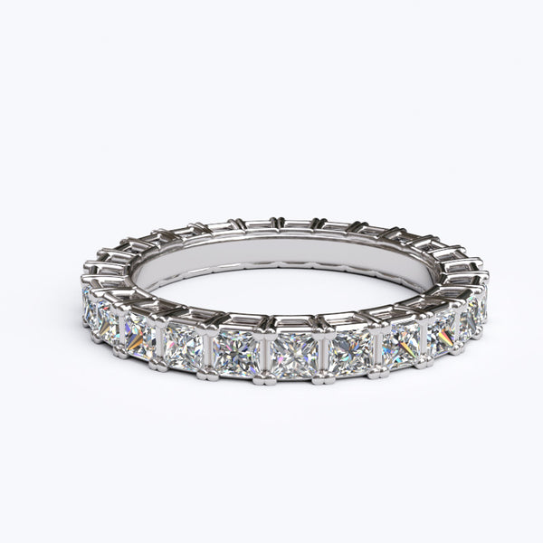 3.4ct Princess Cut Channel Gold Wedding Band - 05GG25